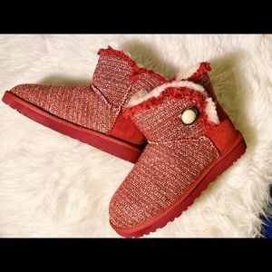 UGG Limited Red Tweed Pearl Boots